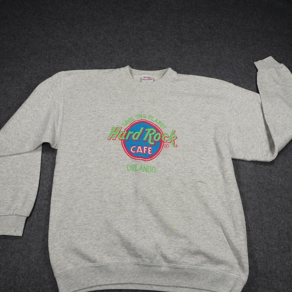Vintage Santee Hard Rock Cafe Orlando Sweatshirt Grey Heavyweight USA Made L
